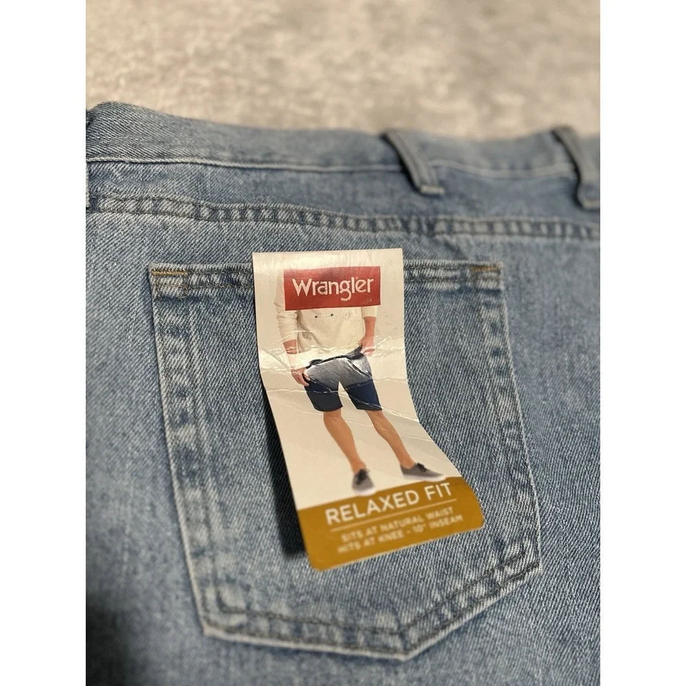 New Wrangler Relaxed Fit Men's Blue Denim Shorts Size 46 10